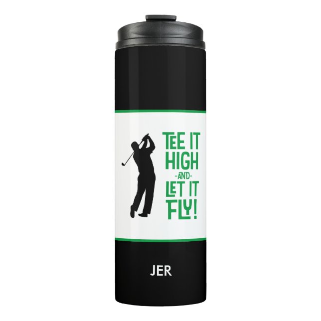 Golf Sports Humour Tee Quote Cute Black Green Men' Thermal Tumbler (Front)