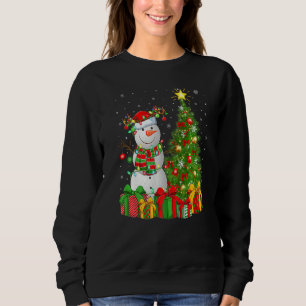 Golf Sports Lighting Xmas Tree Snowman Golf Christ Sweatshirt