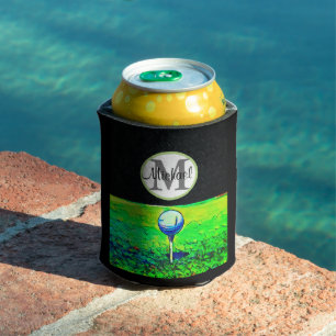 Golf Sports Monogram Name Cool Dad Men Can Cooler