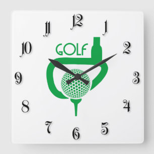 Golf Square Wall Clock
