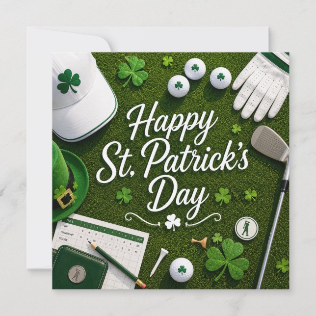 Golf St. Patrick's Day for Golf themed for Golfer  Card (Front)