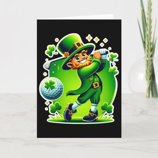 Golf St Patricks Day Golf Irish Golfing 1  Card (Front)