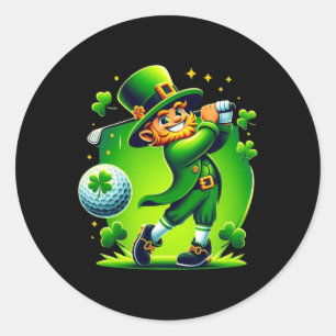 Golf St Patricks Day Golf Irish Golfing  Classic Round Sticker