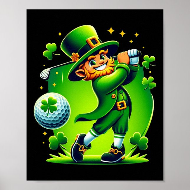Golf St Patricks Day Golf Irish Golfing  Poster (Front)