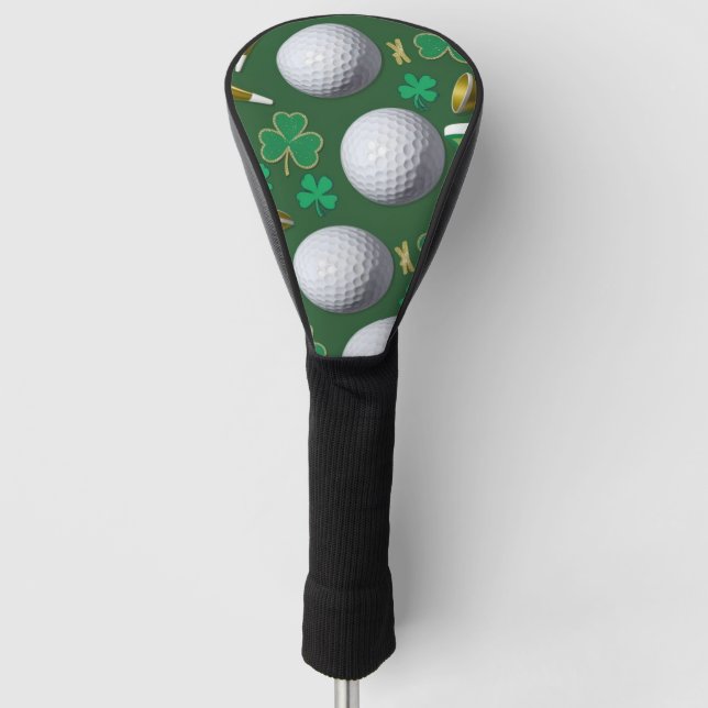 Golf St. Patrick's Day with Golf ball for Golfer Head Cover (Front)
