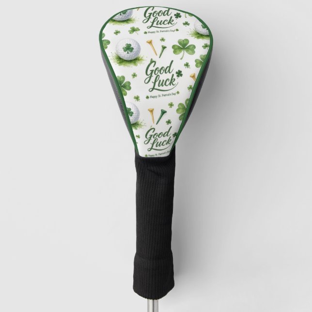 Golf St. Patrick's Day with Golf ball for Golfer Head Cover (Front)