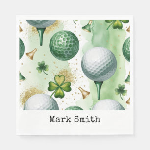 Golf St. Patrick's Day with Golf ball for Golfer Napkin