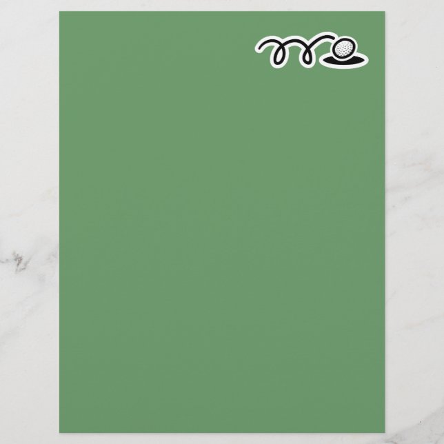 Golf stationery with cartoon golf ball (Front)