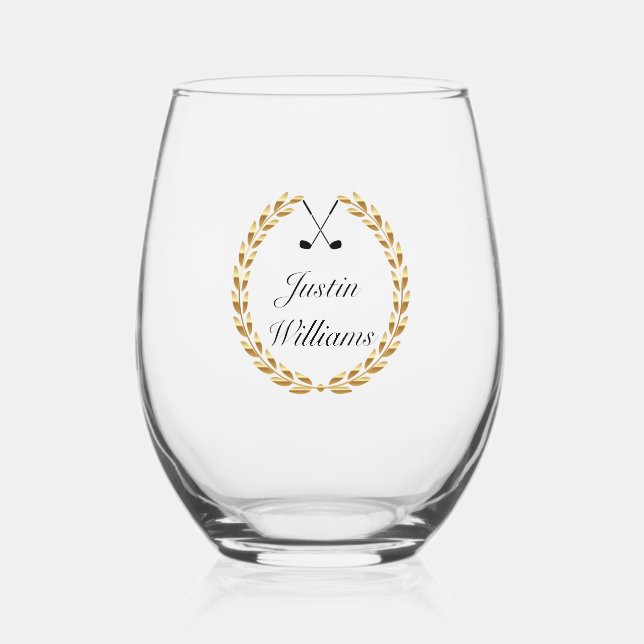 Golf  stemless wine glass (Front)