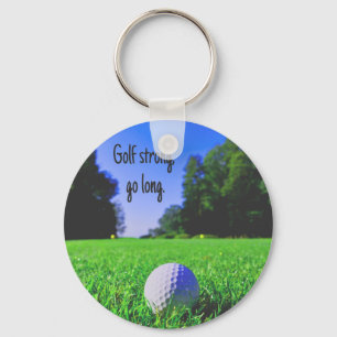 Golf strong go long grass golf ball key ring