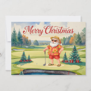 Golf Summer Christmas themed Hawaii Shirt  Holiday Card