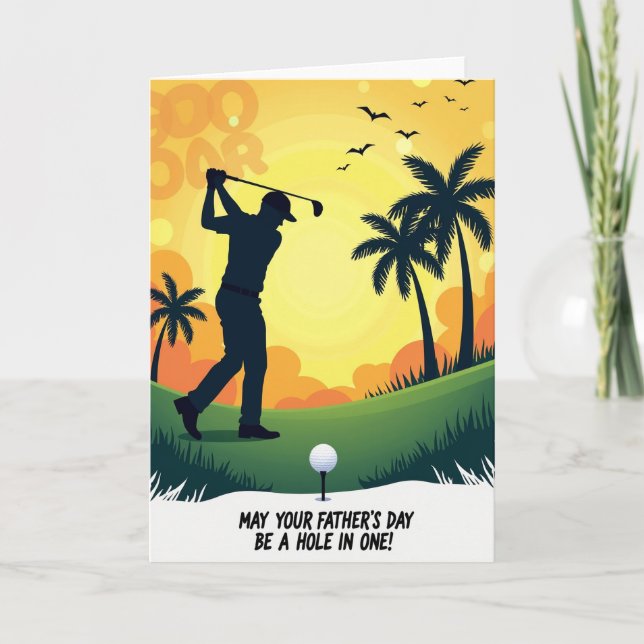 Golf Sunset Fathers Day Card (Front)