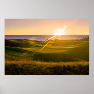 Golf Sunset Poster