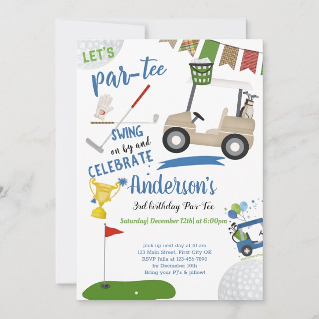 Golf Swing Different Birthday Invitation Card (Front)