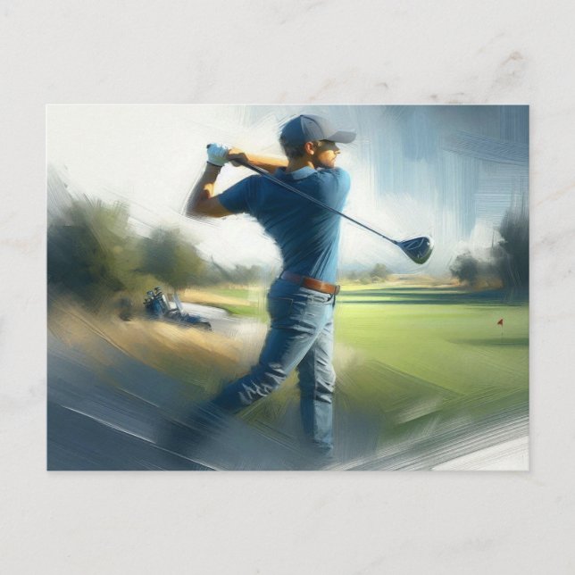 Golf Swing,  Postcard (Front)