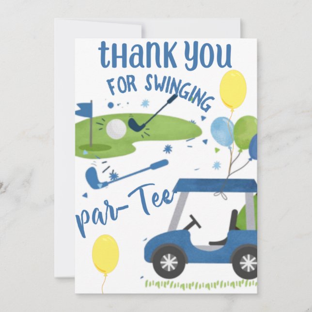 Golf Swing Thank You Card (Front)