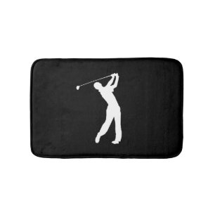 Golf Swinger Customisable Background Colour Bath Mat