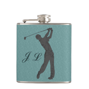 Golf Swinger Customisable Monogram Hip Flask
