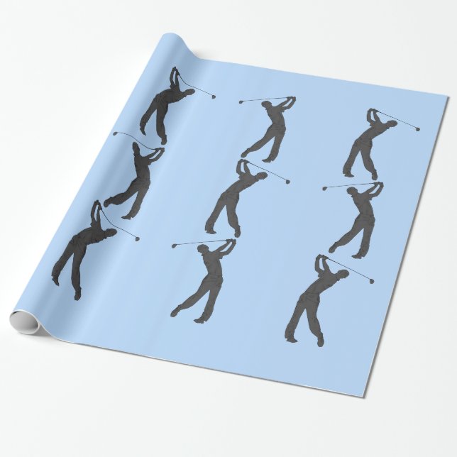 Golf Swinger Customisable Wrapping Paper (Unrolled)