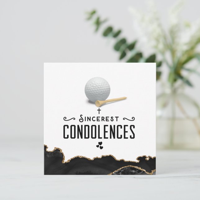 Golf sympathy sorry for your loss condolences  card (Standing Front)