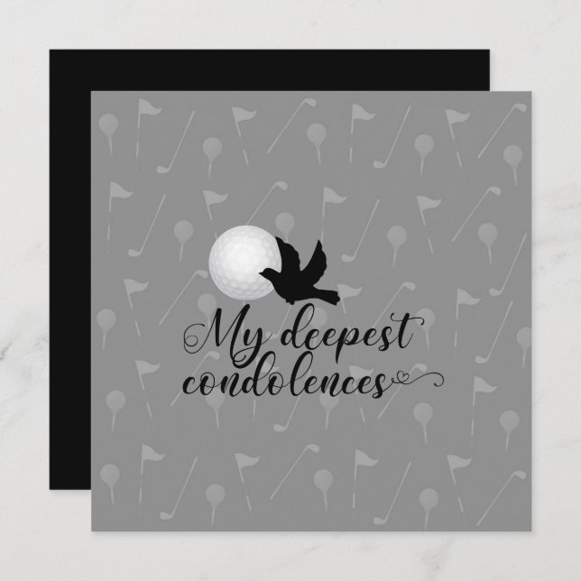 Golf sympathy sorry for your loss condolences  card (Front/Back)