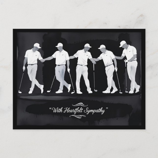 Golf sympathy “With heartfelt sympathy.” Postcard (Front)