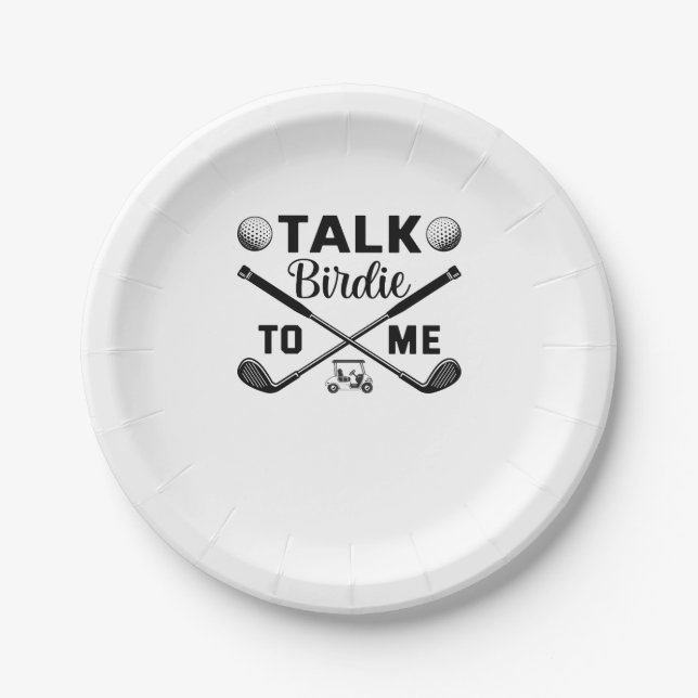 Golf Talk Birdie to Me Funny Paper Plate (Front)