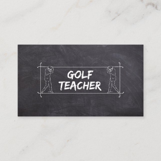 Golf Teacher Coach Lessons Instructor Instruction  Business Card (Front)