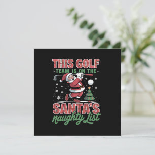 Golf Team Is On Santa's Naughty List Xmas Santa Invitation