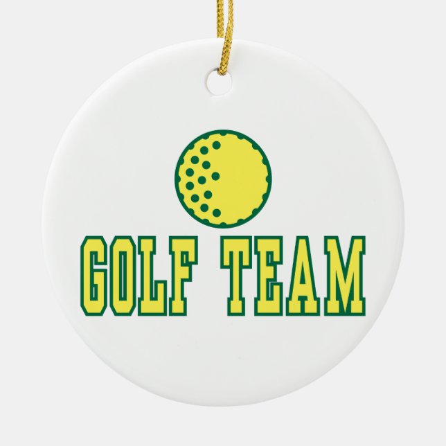 golf team logo design ceramic tree decoration (Front)
