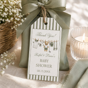Golf Teddy Bear Baby Shower Thank You Gift Tags