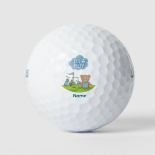 Golf Teddy Bear It's Boy for Baby Shower  Balls