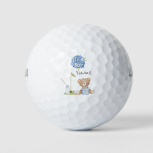 Golf Teddy Bear It's Boy for Baby Shower Golf Balls