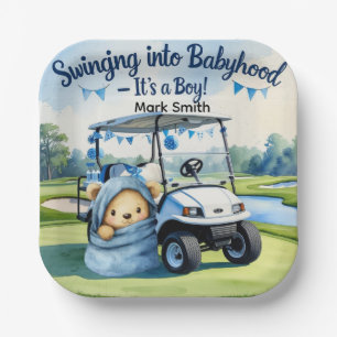 Golf Teddy Bear It's Boy for Baby Shower Napkins Paper Plate
