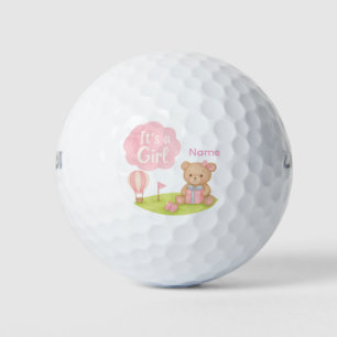 Golf Teddy Bear It's Girl for Baby Shower  Balls