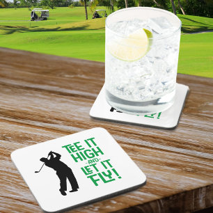 Golf Tee Funny Humour Modern Sports Classic Party Coaster