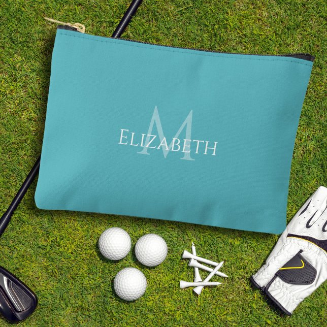 Golf Tee Golfer Teal Monogram Modern Accessory  Accessory Pouch (Golf Tee Golfer Teal Monogram Modern Accessory Accessory Pouch)