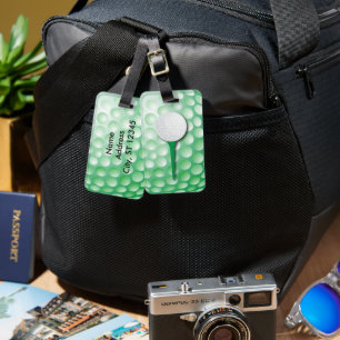 Golf Tee   Green Luggage Tag