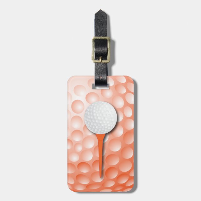 Golf Tee | Orange Luggage Tag (Front Vertical)
