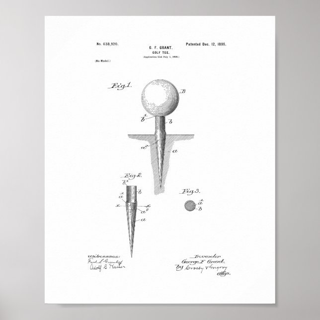 Golf-tee Patent Poster (Front)