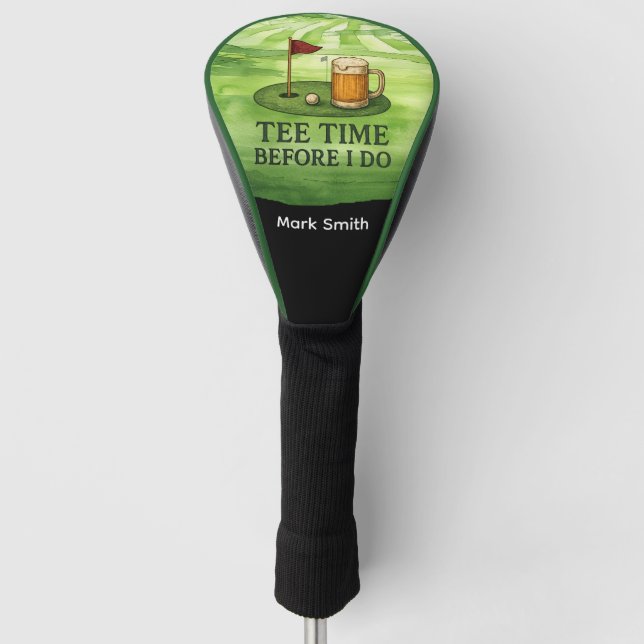 Golf Tee Time Before I Do Golf Bachelor Party Head Cover (Front)