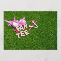Golf Tees Par Tee party invitation on green grass