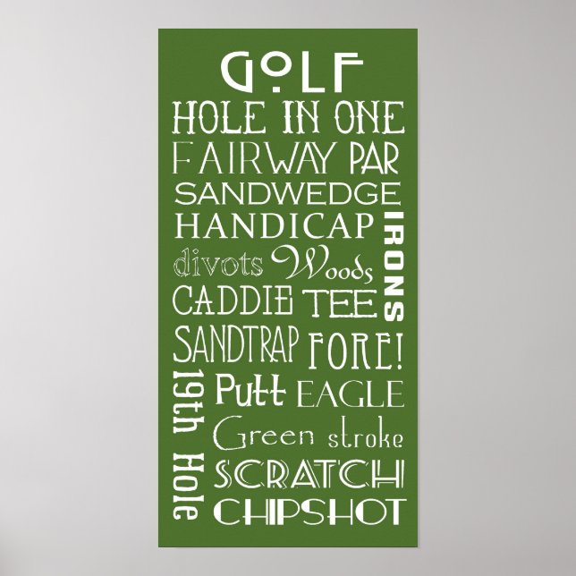 Golf Terms Subway Sign Poster (Front)