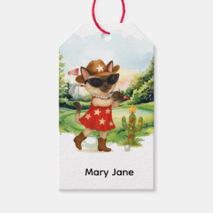 Golf Texas themed for Cat lovers Gift Tags