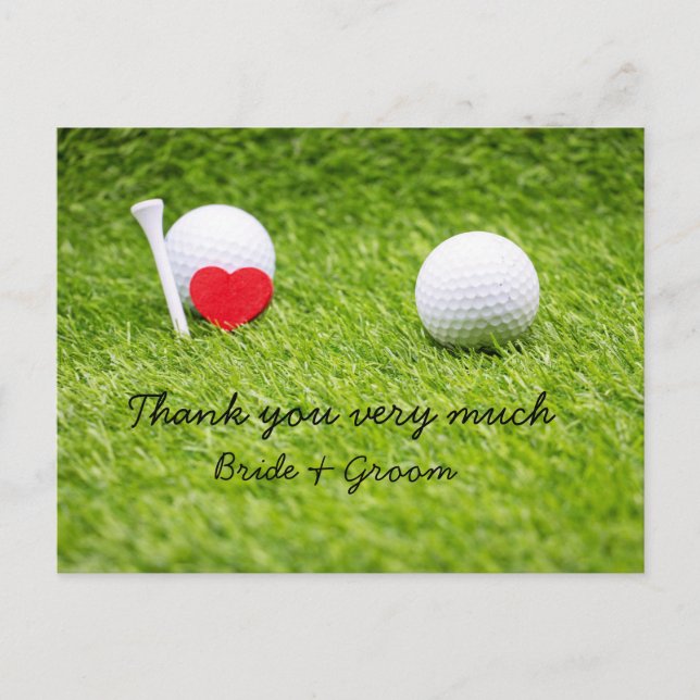 Golf Thank you card for golfer wedding (Front)