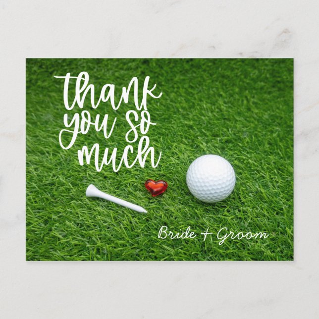 Golf Thank you card for golfer wedding (Front)