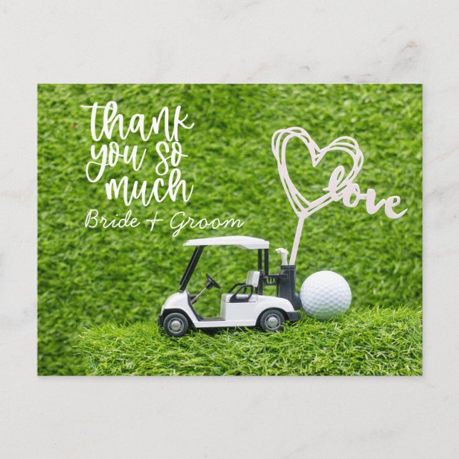 Golf Thank you card for golfer wedding (Front)