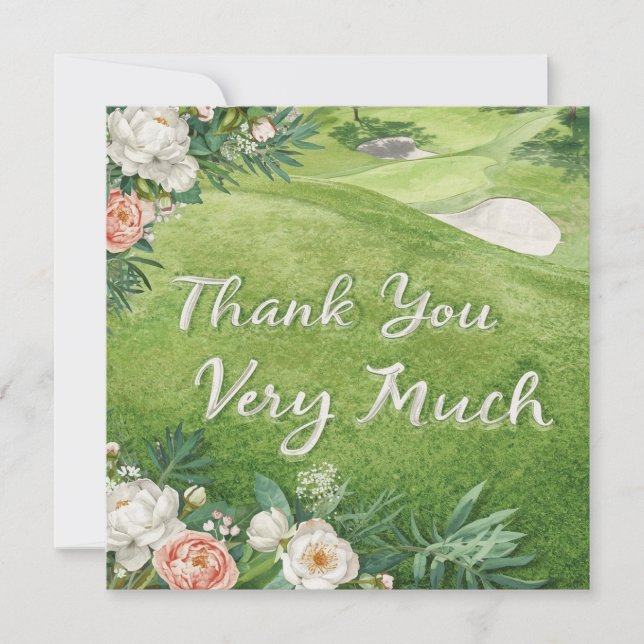 Golf  thank you card golf course watercolor (Front)
