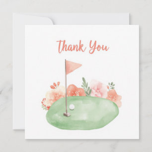 Golf thank you card golf course watercolor