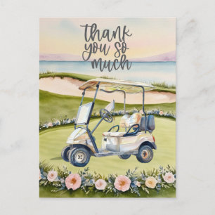 Golf  thank you card golf course watercolor